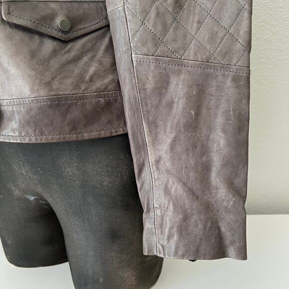 Vince Leather Zip Moto Jacket Women's Size Small - Picture 4 of 9